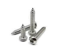 10/50pcs M3 M4 M5 M6 A2-70 304 Stainless Steel Hexagon Hex Socket Button Round Head Self Tapping Wood Screw(25mm,10pcs M4)