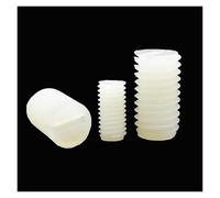 10/50pcs M3 M4 M5 M6 M8 Length 5-40mm White Nylon Plastic Insulated No Head Headless Grub Bolt Slotted Flat End Point Set Screw (Color : 10mm, Size : 10pcs M6)