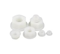 10/50pcs M3 M4 M5 M6 M8 M10 M12 Black White Flat Bottom PA66 Plastic Nylon Insulation Hexagonal Hex Head Flange Nut DIN6923(WHITE,50pcs M4)