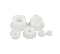 10/50pcs M3 M4 M5 M6 M8 M10 M12 Black White Flat Bottom PA66 Plastic Nylon Insulation Hexagonal Hex Head Flange Nut DIN6923(WHITE,10pcs M10)