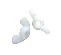 10-50pcs M3 M4 M5 M6 M8 M10 M12 DIN315 Plastic Nylon Wing Nut Hand Twist thumb nut(White nylon,M12 10pcs)