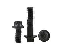 10-50Pcs M5 M6 Black Flange Hex Torx Head Screws Six Lobe Hexagon Truss Head Bolts High Tensile Grade 12.9 Carbon Steel DUO ER (Length : 50Pcs, Size : M5x22)