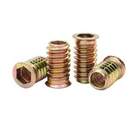 10/50Pcs M6 M8 M10 Zinc Alloy Iron Inside Carbon Steel Thread For Wood Furniture Nut Hex Socket Drive Insert Nuts(10pcs,M8x25mm)