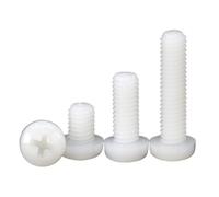 10-50pcs nylon screw M2 M2.5 M3 M4 M5 M6 M8 white or black Nylon Plastic insulation Cross Recessed round pan Head Screw(White,6MM_ M3(50PCS))