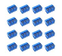 10/50PCS PCB Terminal Block Connector Pitch 5.0mm KF301 Straight Pin 2P 3P Screw PCB Terminal Blocks Connector Assortment Kit(3P Blue,10PCS)