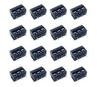 10/50PCS PCB Terminal Block Connector Pitch 5.0mm KF301 Straight Pin 2P 3P Screw PCB Terminal Blocks Connector Assortment Kit(3P Black,30PCS)