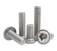 10/50Pcs Screw with gasket M2 M2.5 M3 M4 M5 M6 304 A2 Stainless Steel Cross round head Bolt with cushioned(8mm,M2 50pcs)