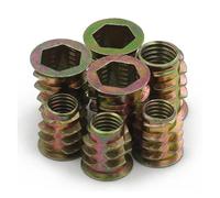 10-50pcs Zinc Alloy Thread for Wood Insert Nut M4 M5 M6 M8 M10 Flanged Hex Drive Head Furniture Nuts(10pcs,M6x8mm)