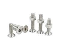 10-50set M2 M3 M4 M5 Flat Hex Screw and Nut Set Stainless Steel Hexagonal Bolt Countersunk Motor Faring Bolt Screws Nuts(5MM (30SET)_M3)