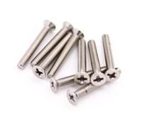 10/50x M1 M1.2 M1.4 M1.6 M2 M2.5 M3 M3.5 M4 M5 304 Stainless Steel GB819 Cross Flat Countersunk Head Screw Bolt(6mm,M2.5 50pcs)
