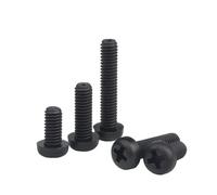 10/50X M2 M2.5 M3 M4 M5 M6 M8 Metric Threaded Black White Nylon Plastic Slot Pan Head Cross Round Screw Bolt Length 5mm-25mm(Black,6MM_M2.5(50PCS))