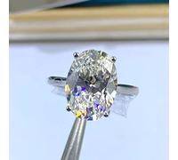 10.5CT Oval Super Flash Big Diamond Ring S925 Sterling Silver Woman Wedding Engagement Jewelry