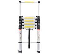 10.5Ft 3.2M Extendable Alminium Ladders Telescopic Folding Extending Portable 11 Steps Loft Extension Ladder DIY Multi Purpose Ladder UK Stock