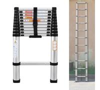 10.5FT/3.2M Telescoping Ladder, Aluminum Extension Ladder with Anti Slip Feet, Heavy Duty Telescopic Ladder, 330lbs Max Capacity, for Indoor Outdoor Work