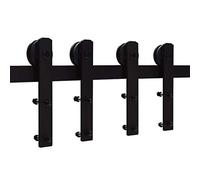 10.5FT Black Sliding Barn Door Hardware Kit - 320cm Track System for Double Doors, Easy Installation, Durable Steel, Ideal for Home Renovation & Modern Decor