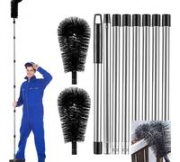 10.5FT Extendable Gutter Cleaning Tools with Brush from Ground for Removing Leaf Debris from Roof Gutters, Adjustable Length Gutter Cleaner