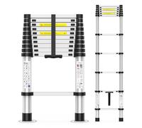 10.5FT Heavy-Duty Telescoping Ladder, 330lb Capacity Aluminum Extension Ladder with Anti-Slip Steps for Secure Attic Access, Roof, and Home Renovation Projects