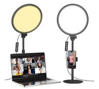 10.5in Large Full-Screen Ring Light, 6500K Laptop LED Ring Light with Stand for Live Stream, Makeup, Video Conference, Video Calls, Photography, YouTube, TikTok, 1/4" Threaded Hole for Tripod/Stand