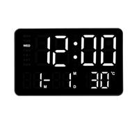 10.5in LED Digital Clock with Alarm, Date, Month, and Temperature Humidity Features Efficient Time Management Digital Alarm Clock