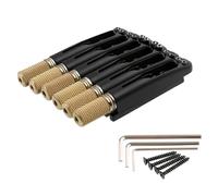 10.5mm 6 String Guitar Bridge Brass Saddles Zinc Alloy Electric Guitar Bridge Parts with Nut and Wrench for DIY Building Replacement and Upgrade
