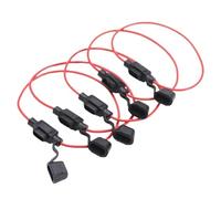 10/5pcs Car Mini Blade Fuse Holder Splash-proof Box 12V 30A Wire Cutoff Switch Socket Automotive Fuse Socket Auto Accessories(Red 5pcs)