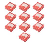10/5Pcs Christmas Cookie Box with Window Candy Chocolate Biscuit Packaging Boxes Xmas Gift Wrapping New Year Party Treat Box(A,5pcs)