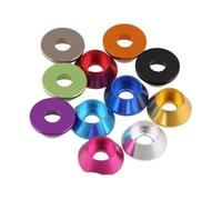 10-5Pcs/lot cap head aluminum washer m2 m2.5 M3 M4 M5 M6 M8 Corlorful Aluminum Alloy Cone Gasket washer for RC parts(M2 50pcs,Red)