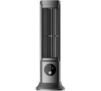 10.6" Bladeless Tower Fan - 3 Speeds, Low Noise, Wide Oscillation, USB Rechargeable, Portable (Desk/Floor Use) for Home, Office & Outdoors