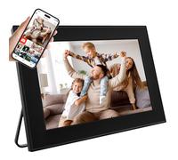 10.6 Inch Digital Photo Frame, 64GB Memory, 1920x1280 Resolution, Touch Screen, WiFi 6&5G Frameo App for Instant Photo & Video Sharing Anywhere, Upload via SD Card & USB, Auto Rotate, Black Color