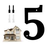 10.6 Inch Large House Numbers, Modern Floating for Outside Large Metal House Numbers Black Coated Rust-Proof Home Address Numbers Plaques Metal Numbers (5)