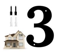 10.6 Inch Large House Numbers, Modern Floating for Outside Large Metal House Numbers Black Coated Rust-Proof Home Address Numbers Plaques Metal Numbers (3)