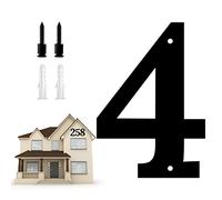 10.6 Inch Large House Numbers, Modern Floating for Outside Large Metal House Numbers Black Coated Rust-Proof Home Address Numbers Plaques Metal Numbers (4)