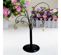 10.6 inch Ornament Tree Display Stand, Black Iron Art Tabletop Display Stand with Multiple Hooks, Rotating Decor Display Rack for Ornaments Glass Globes Balls and Small Craft Items(#1)