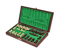 10.6" Wooden Chess Set with Folding Board, Exquisite Storage Case for Beginners & Professional Players
