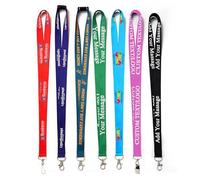 10-6000 Pcs Personalized Lanyards Bulk with Text Logo for ID Badges Neck Lanyard Teacher Student Staff Volunteer Holding Name Badge Company Event
