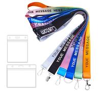 10-6000 Pcs Personalized Lanyards Bulk with Text Logo for ID Badges Neck Lanyard Teacher Student Staff Volunteer Holding Name Badge Company Event