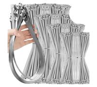 10-60pcs Stainless Steel Cable Ties Self Locking Metal Zip Ties Fastening Rings Exhaust Wraps Straps Fence Fixed Binding Tie(7.9x350mm,30PCS)