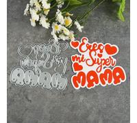 10.6x10.1cm Spanish Mom Compliments Cutting Dies Cut Stencils for Card Making Scrapbook Album Decoration,Embossing Stencil Template