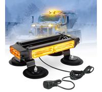 10.7" Emergency Strobe Lights Bar for Trucks - JMEST LEAD Waterproof Double Side Safety Warning Traffic Advisor Beacon Flashing Light Bar with Magnetic Base (Amber)