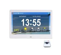 10/7 Inch WIFI Senior Dementia Calendar Clock Digital Photo Frame LED Large Screen Display Time Date Weather Forecast Exquisite Visual Experience(10 inch White)