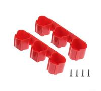 10.8/12V Battery And Tool Storage Holder, 2pcs Wall-Mounted Battery Holder Storage Dock Mount Organizer For Bosch (Red)