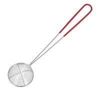 10.8 Inch Stainless Steel Spider Skimmer, Fine Mesh Strainer Spoon with Non Slip Handle, Heavy Duty Kitchen Utensil for Frying, Pasta, Hot Pot and Dumplings