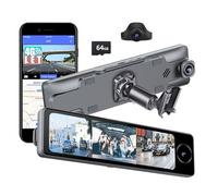 10.88”IPS Touch Screen OEM Rearview Mirror Dash Cam With Special Bracket 3 Channels Car Cameras Front Inside Rear Triple Lens Android 10.0 OS ADAS GPS Navigation WiFi SOS Key 4G LTE Remote Live View