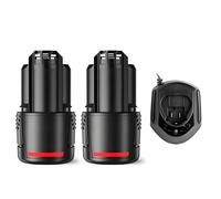 10.8V Li-Ion Battery With Charger 2000mAh Compatible With Bosch For GSR GWI PS10 PS40-2 Cordless Drill Power Tool Replacement Pack For DIY And Workshop Use(2pcs Battery with charger)