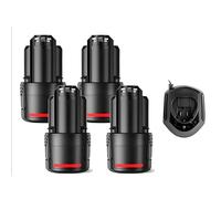 10.8V Li-Ion Battery With Charger 2000mAh Compatible With Bosch For GSR GWI PS10 PS40-2 Cordless Drill Power Tool Replacement Pack For DIY And Workshop Use(4pcs Battery with charger)