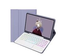 10.9&11 Inch iPad Keyboard Touchpad Case for iPad Air 5th Gen./4th Gen.10.9 Inch, Smart Cover for iPad Pro 11 Inch 3rd Gen./2nd Gen./1st Gen Keyboard with Trackpad and Pencil Holder (Purple Backlit)