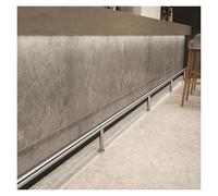 10' 9' 8' 7' 6' 5' 4' 3' Bar Foot Railing with Screws, Metal Footrest Pole Black Gold Silver, Undercounter Mount Foot Rail System (Silver L 15ft/457cm)