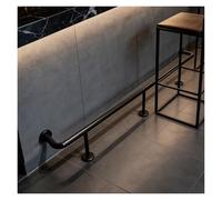 10' 9' 8' 7' 6' 5' 4' 3' Bar Foot Railing with Screws, Metal Footrest Pole Black Gold Silver, Undercounter Mount Foot Rail System (Black L 5ft/152cm)