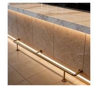 10' 9' 8' 7' 6' 5' 4' 3' Bar Foot Railing with Screws, Metal Footrest Pole Black Gold Silver, Undercounter Mount Foot Rail System (Gold L 4ft/122cm)