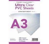 10 A3 (297mm x 420mm) Sheets of Very Heavy Clear Acetate Sheets. 650 Micron